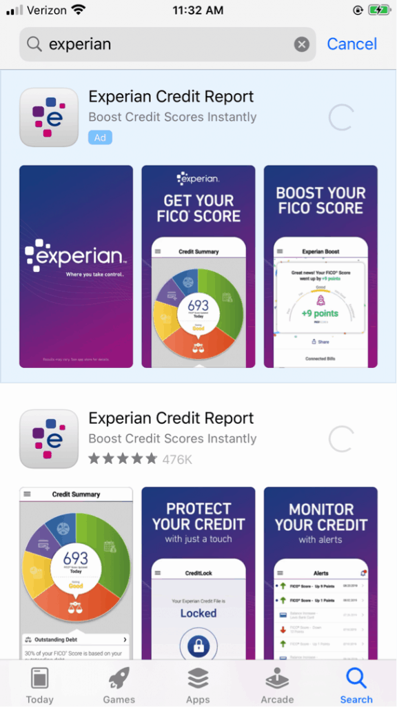Experian in the App Store Experian in the App Store