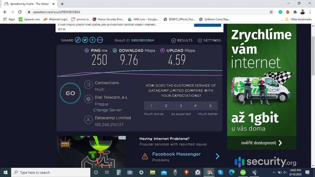 HMA Windows Speed Test With VPN HMA Windows Speed Test With VPN