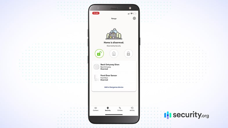 Kangaroo App - Arming the System Kangaroo App - Arming the System