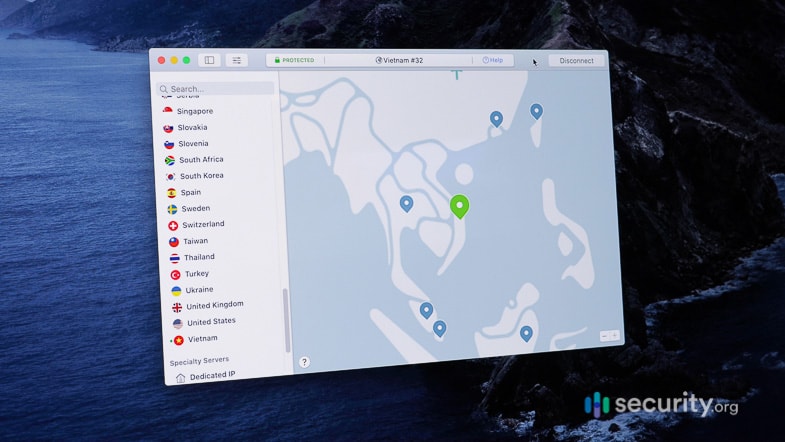 NordVPN Mac App Screenshot NordVPN Mac App Screenshot