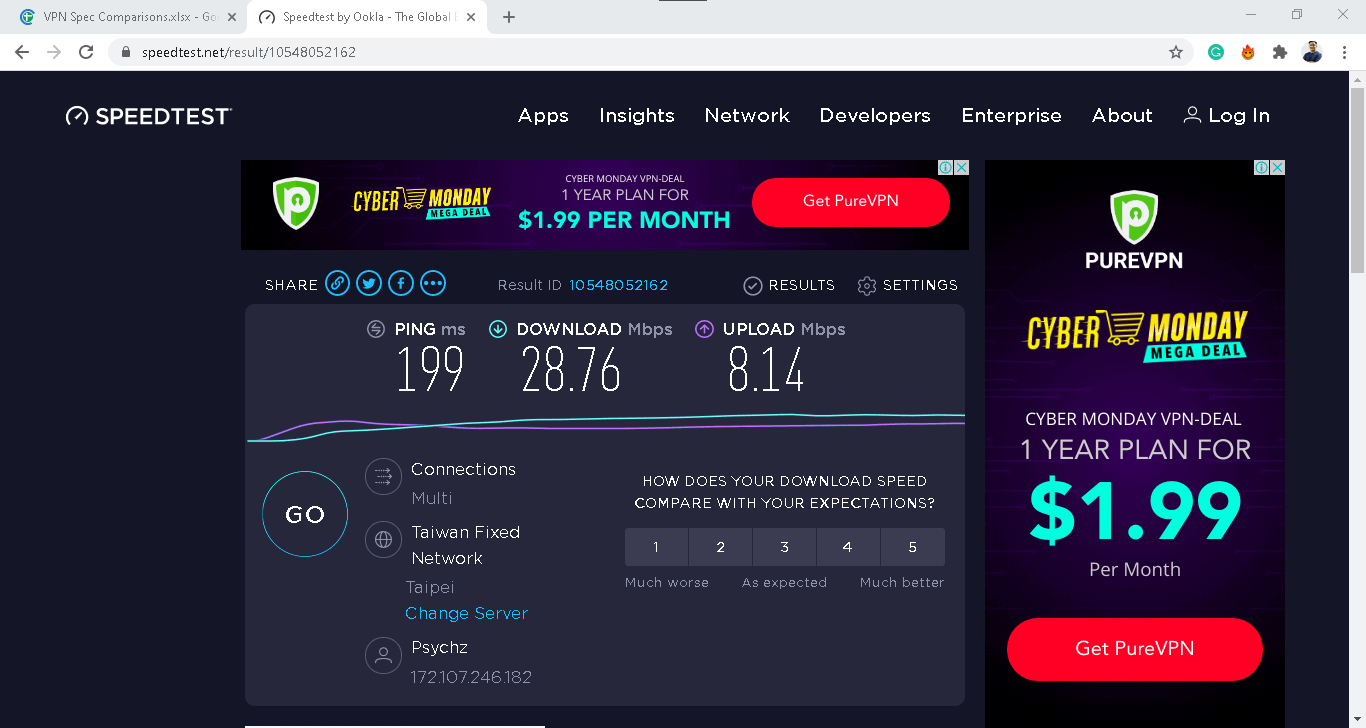 AVG Speed Test on Windows with VPN AVG Speed Test on Windows with VPN