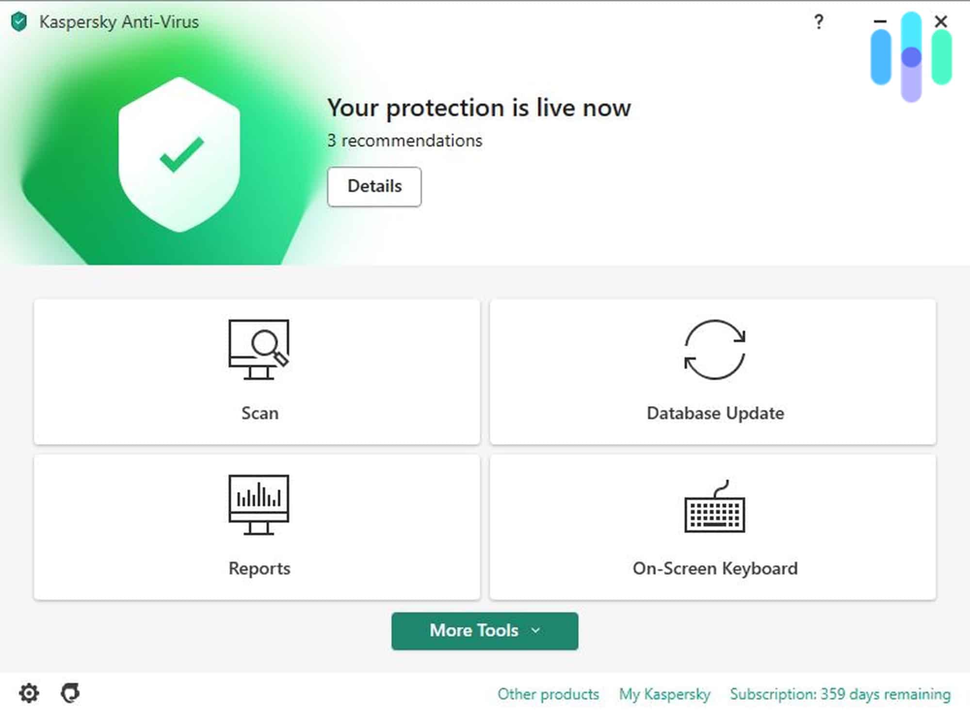 Kaspersky Antivirus App Home Screen Kaspersky Antivirus App Home Screen