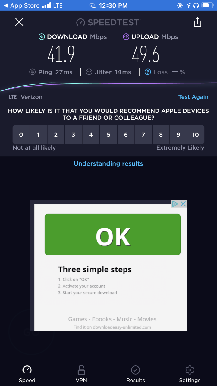 Mozilla VPN Speed Test on iOS - Not Connected Mozilla VPN Speed Test on iOS - Not Connected