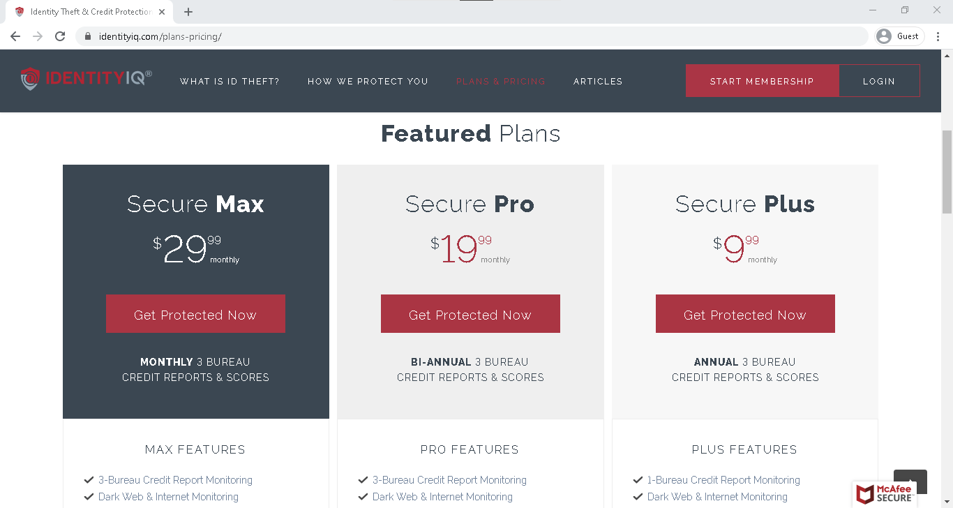 IdentityIQ Featured Plans IdentityIQ Featured Plans