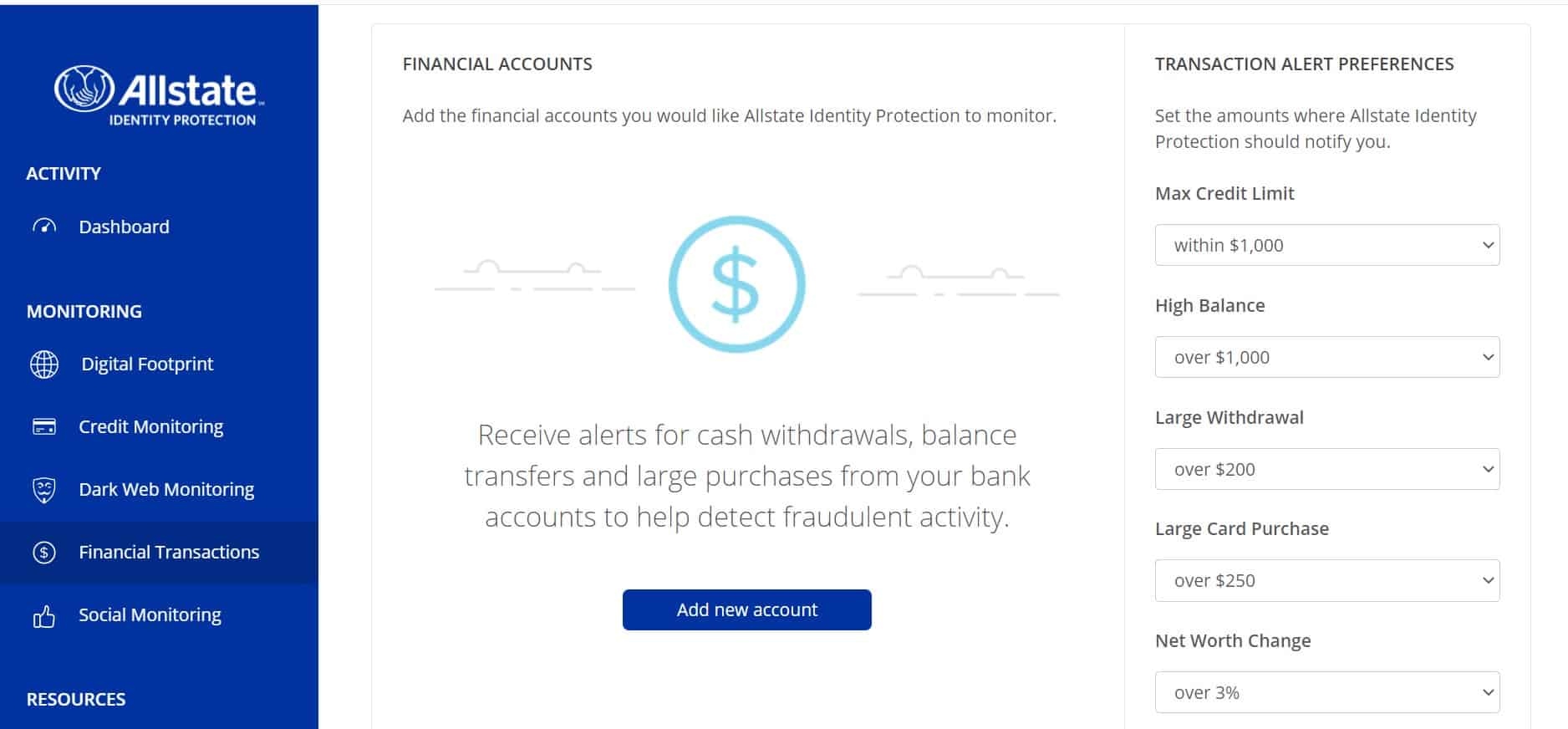 Allstate Transaction Alert Preferences Allstate Transaction Alert Preferences
