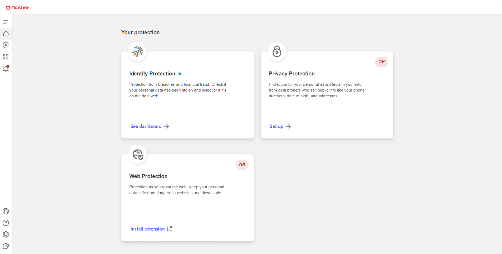 mcafee-dashboard-homescreen McAfee dashboard
