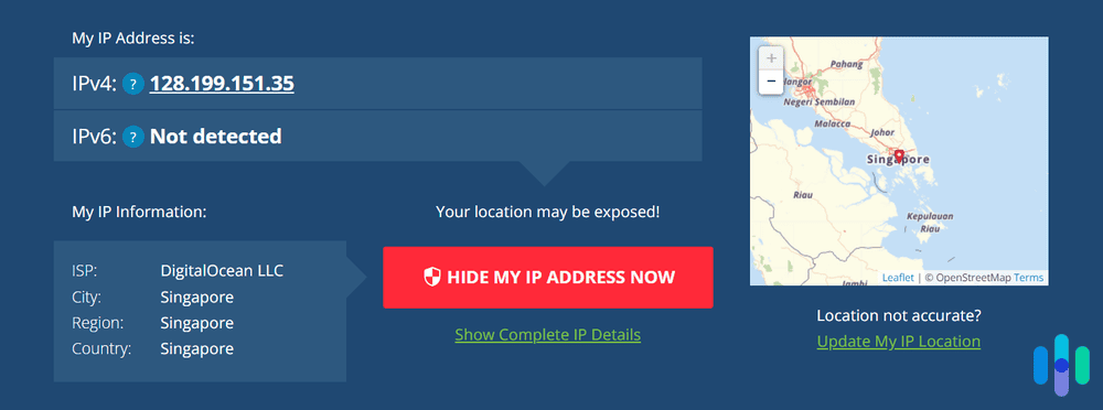 A Singapore IP address while we’re in New York. A Singapore IP address while we’re in New York.