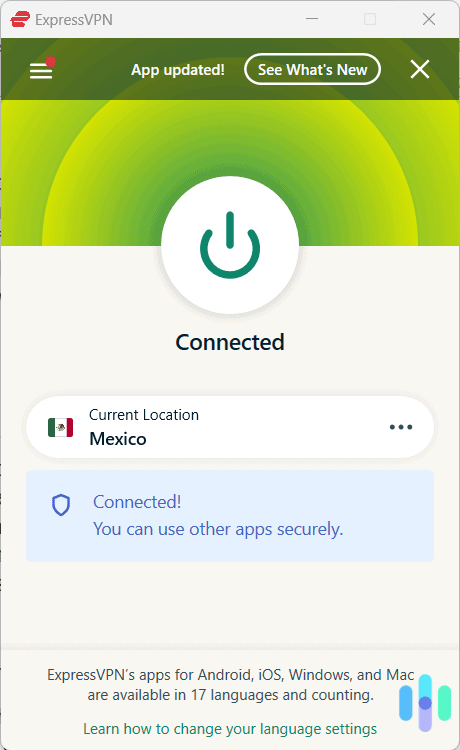 ExpressVPN connected to Mexico, a torrent-friendly country__ ExpressVPN connected to Mexico, a torrent-friendly country