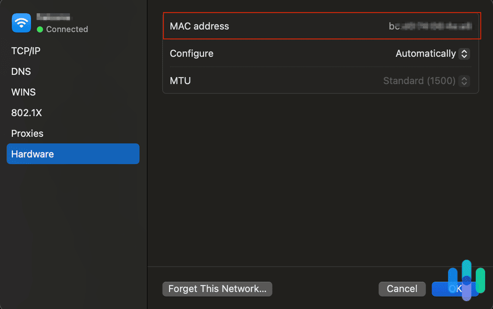 MAC address location MAC address location