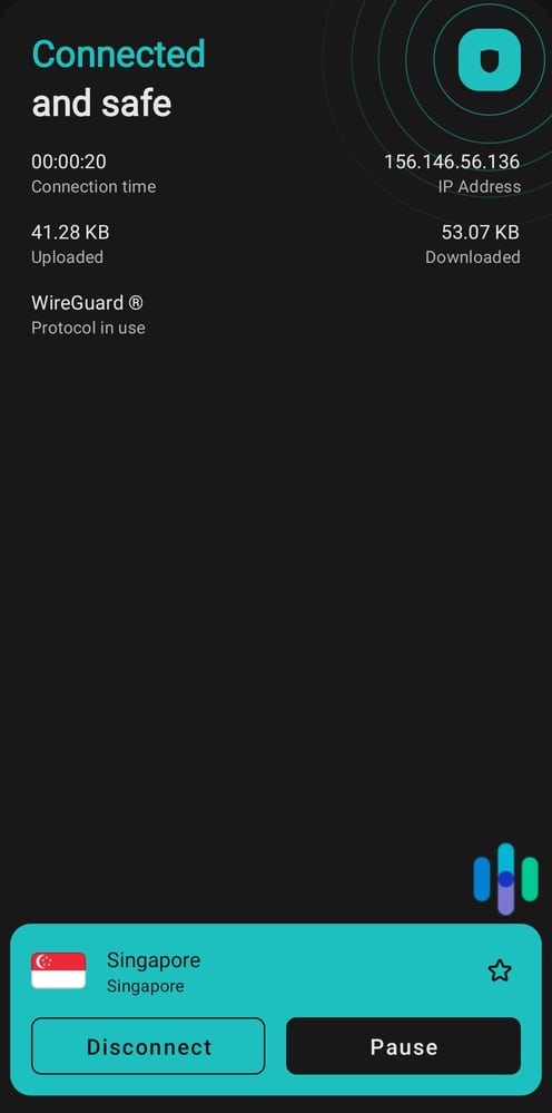 Surfshark Android app connected to Singapore Surfshark Android app connected to Singapore