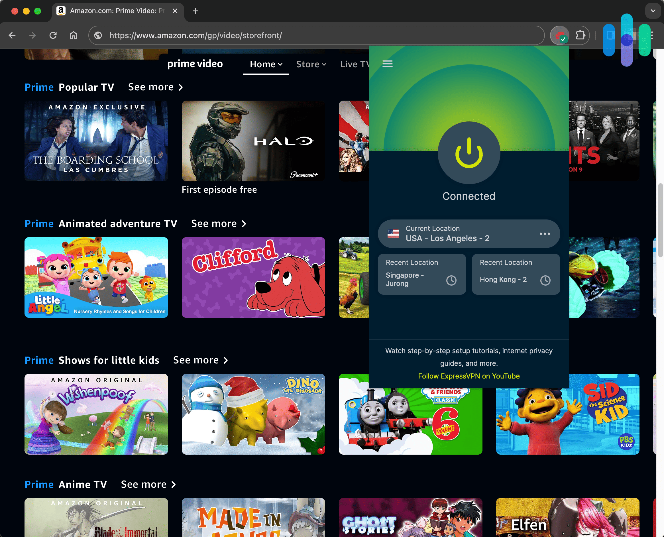 Using Prime Video while connected to ExpressVPN Using Prime Video while connected to ExpressVPN