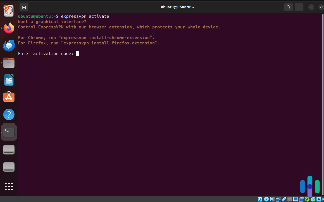 Activating ExpressVPN via the Terminal Activating ExpressVPN via the Terminal