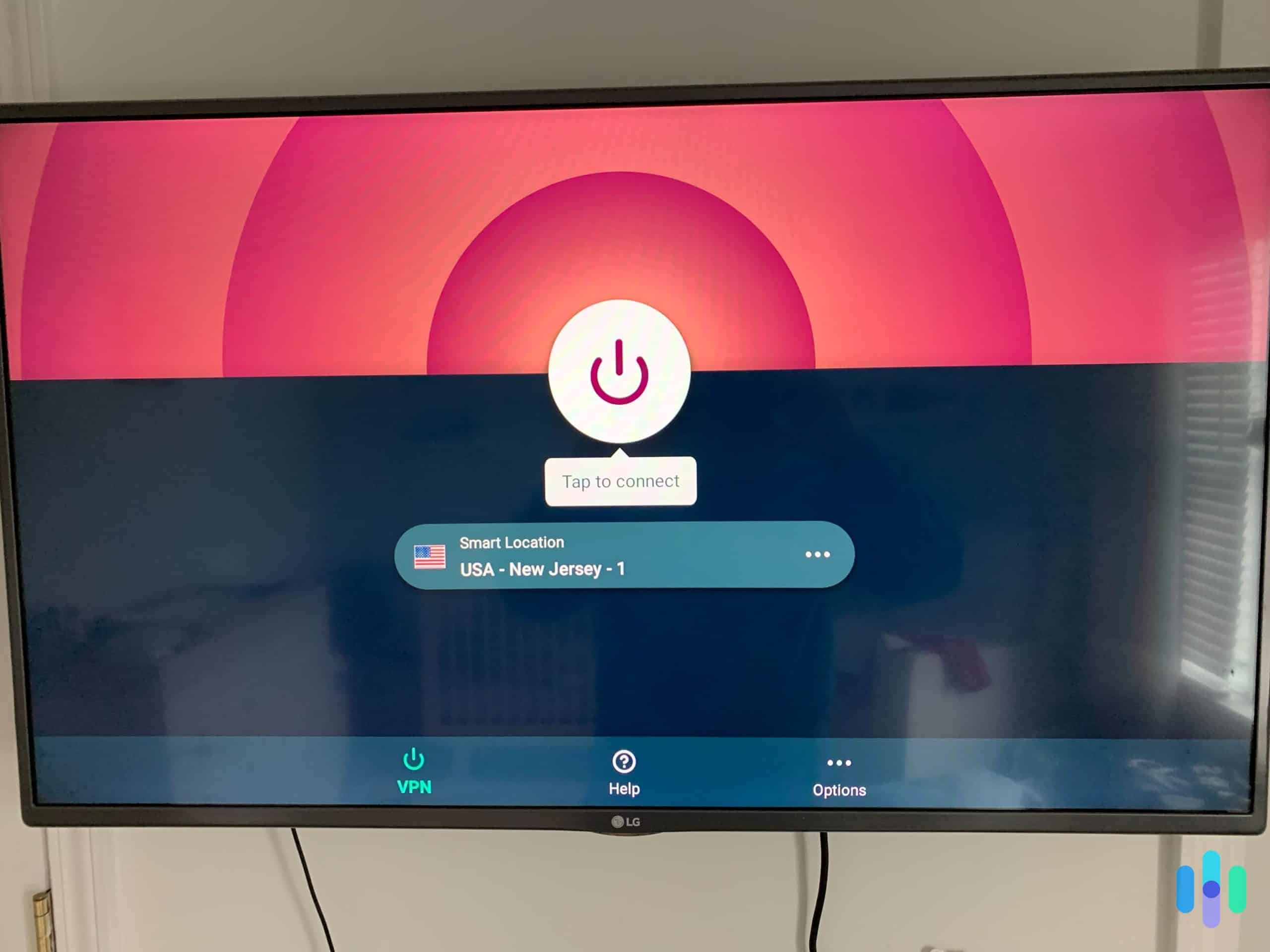 Amazon Fire TV Stick with ExpressVPN Getting Ready to Connect to New Jersey Amazon Fire TV Stick with ExpressVPN Getting Ready to Connect to New Jersey