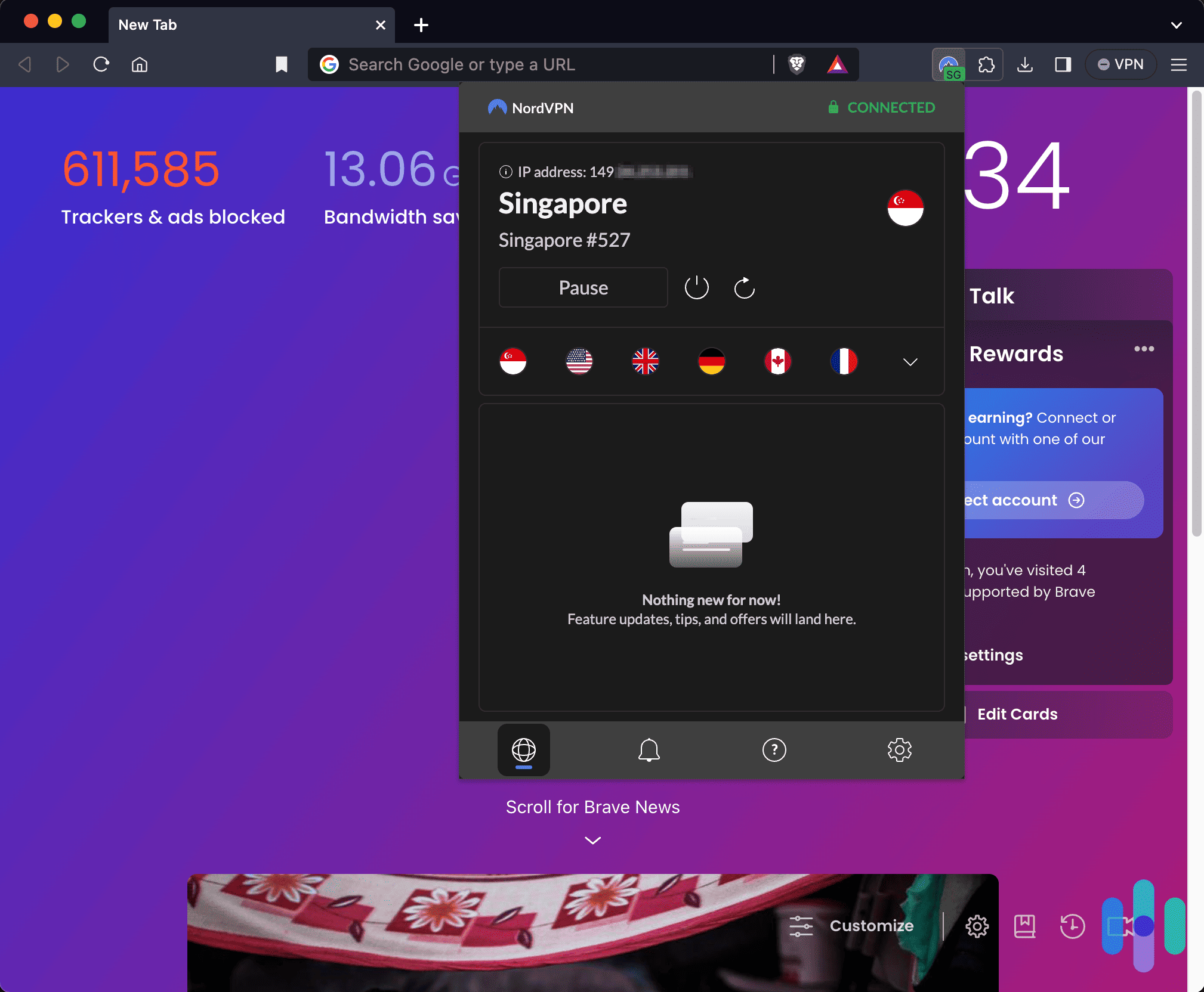 Using the NordVPN extension with Brave Browser Using the NordVPN extension with Brave Browser