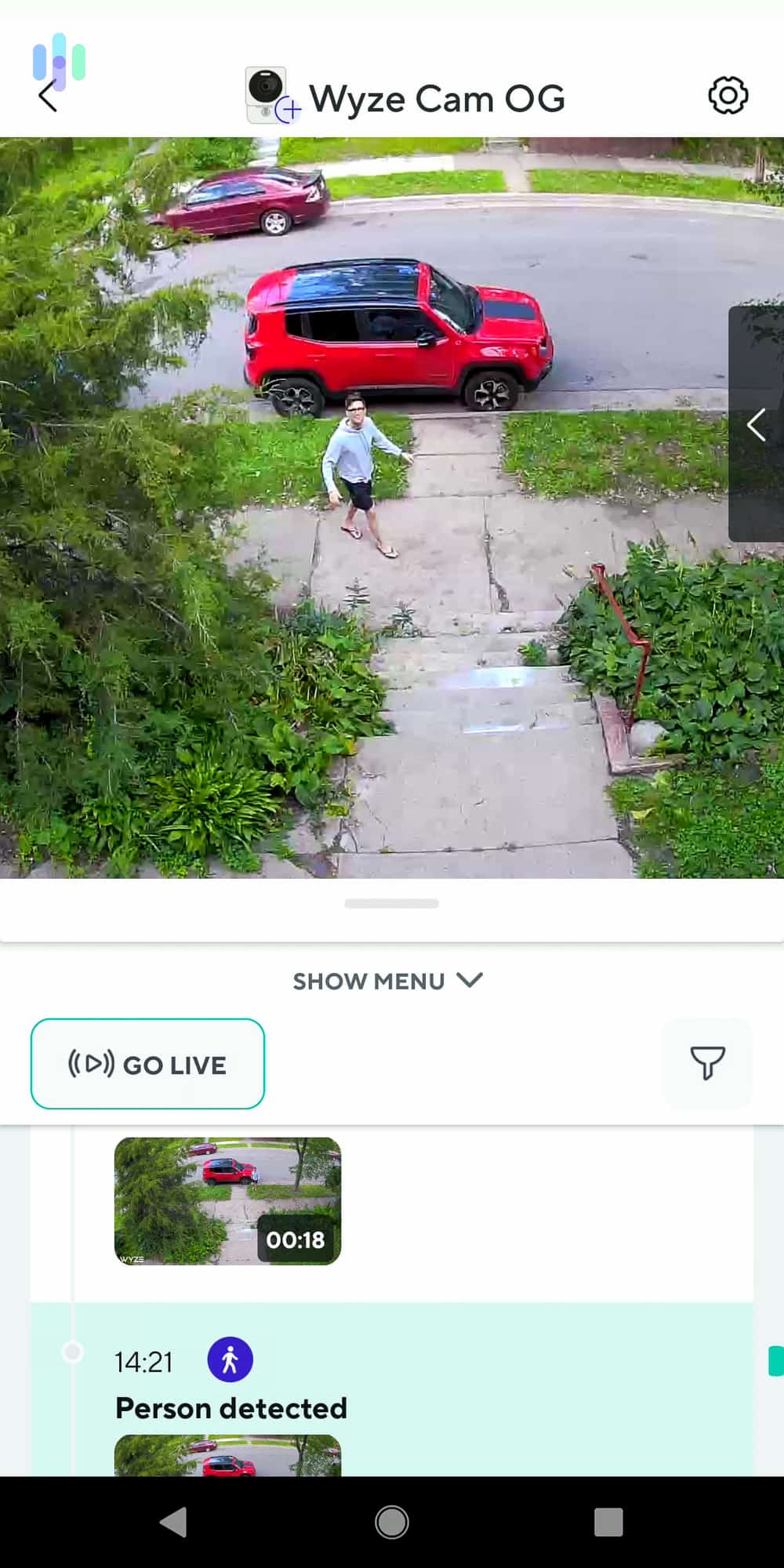 Wyze Cam OG person detection on the Wyze app Wyze Cam OG person detection on the Wyze app