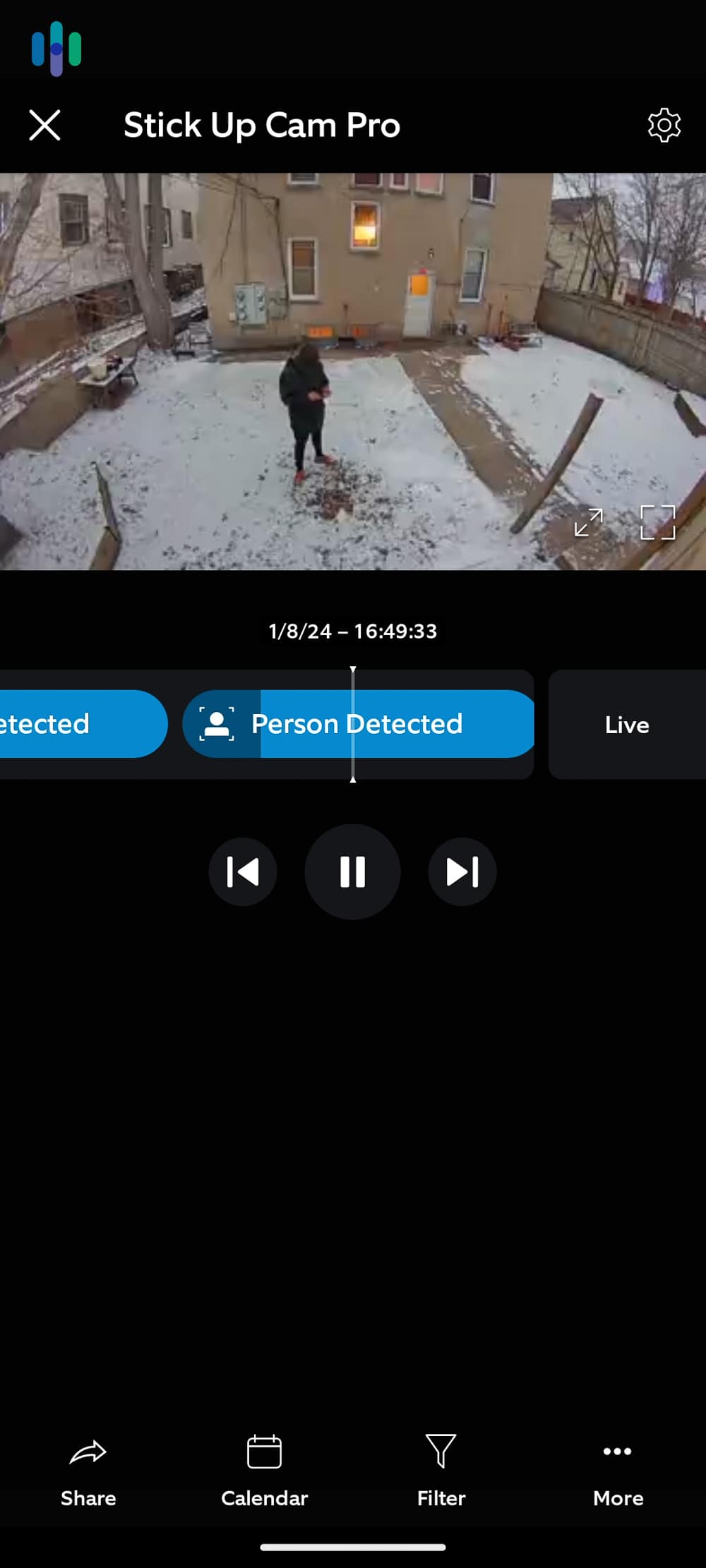 Ring Stick Up Cam Pro person detected on the app Ring Stick Up Cam Pro person detected on the app