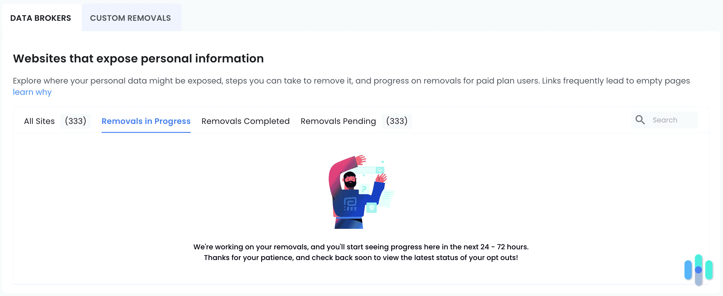 Optery opt out removals message Optery opt out removals message