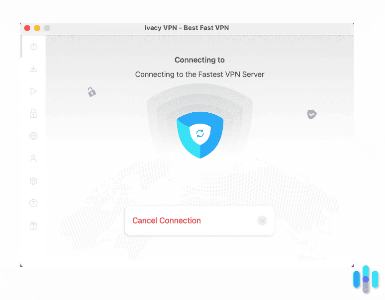 Ivacy VPN main screen Ivacy VPN main screen