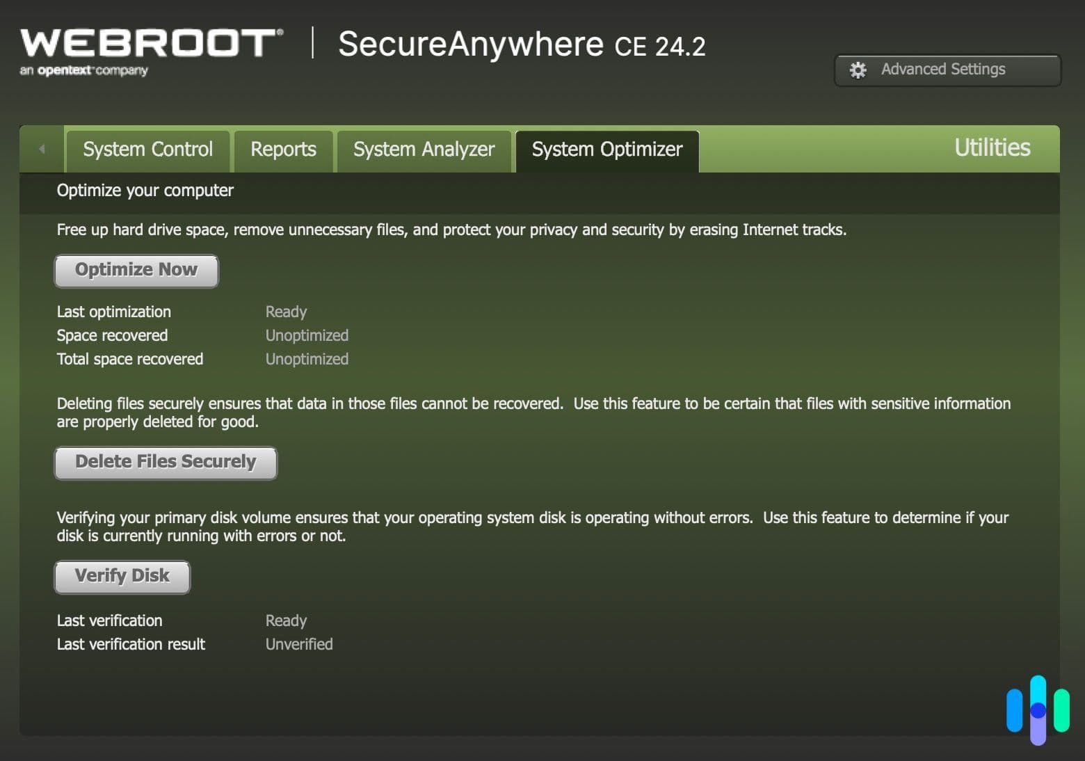 Trying out Webroot s system optimizer Trying out Webroot s system optimizer