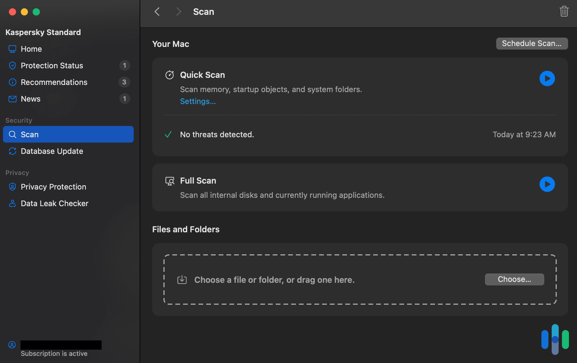 Kaspersky Standard plan scan Kaspersky Standard plan scan