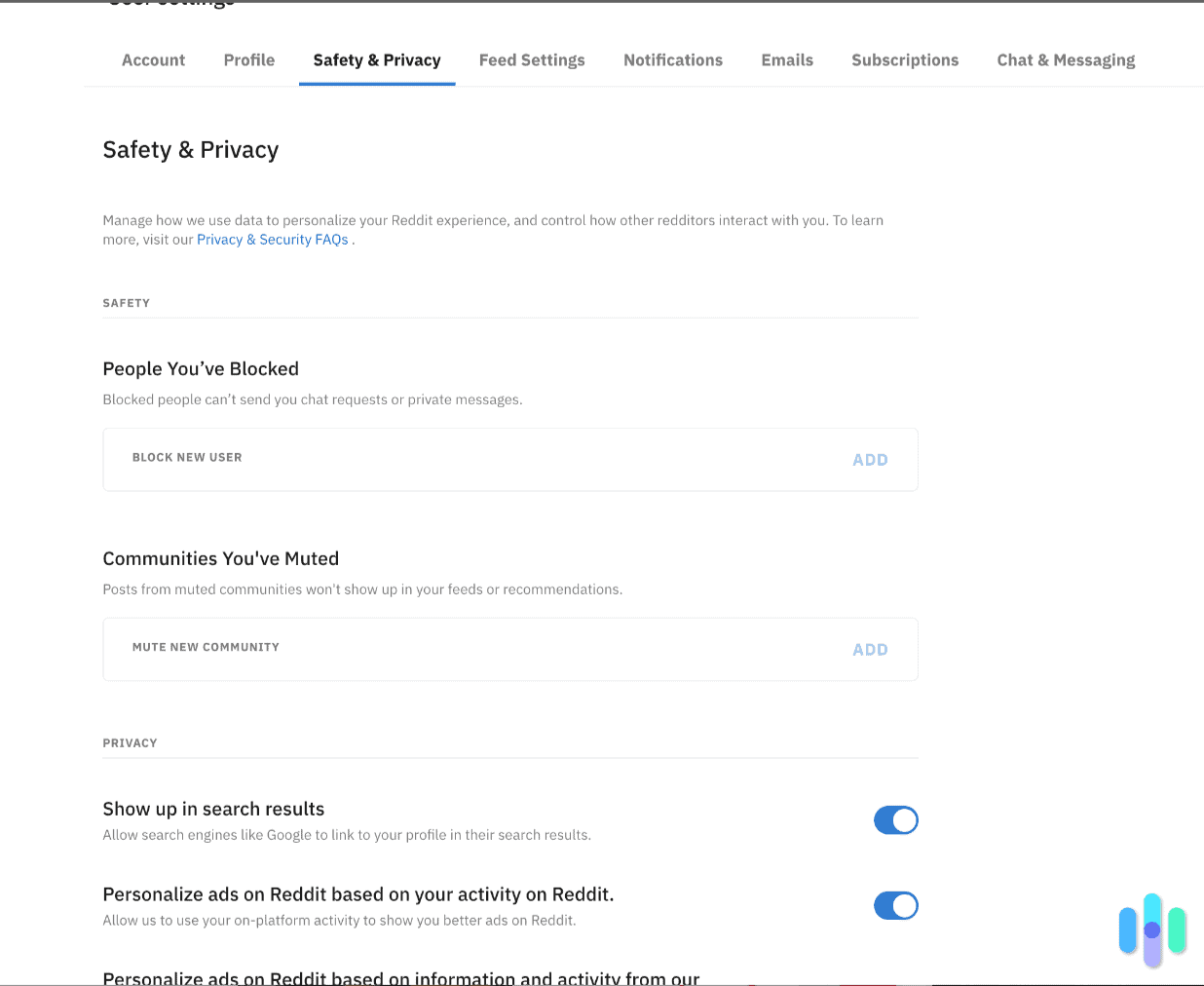 Reddit Safety & Privacy settings Reddit Safety & Privacy settings