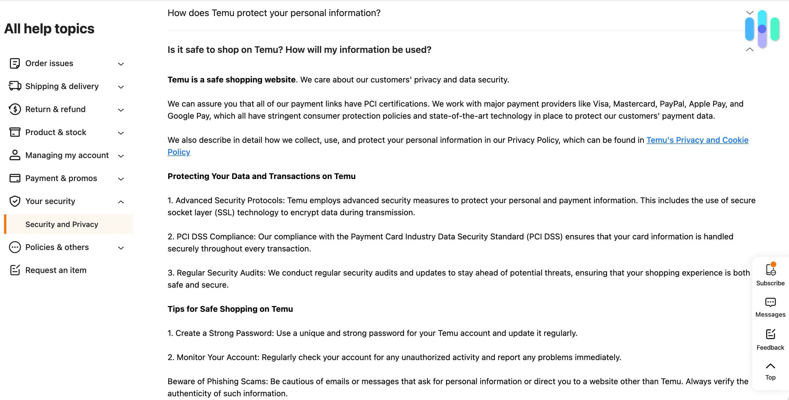 Temu Personal Information Page Temu Personal Information Page