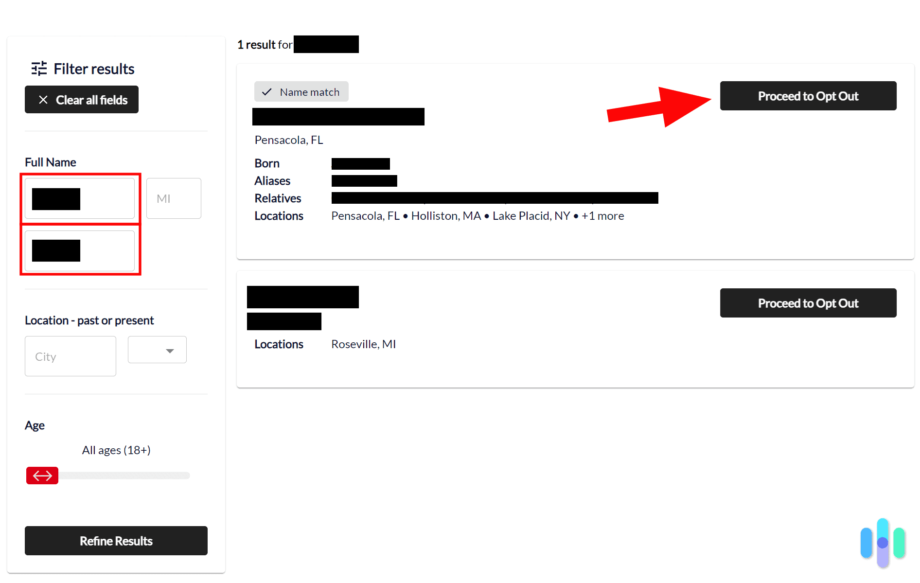 Our search only came up with one record that perfectly matched our name Our search only came up with one record that perfectly matched our name