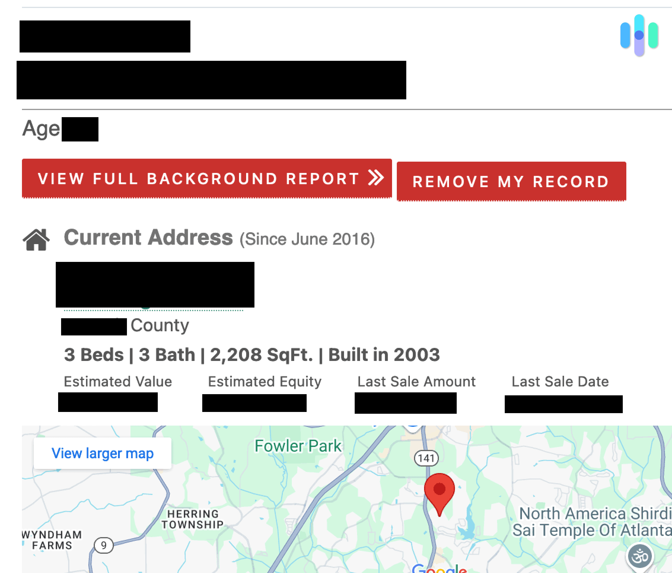 Click the “Remove My Record” button. Click the “Remove My Record” button.
