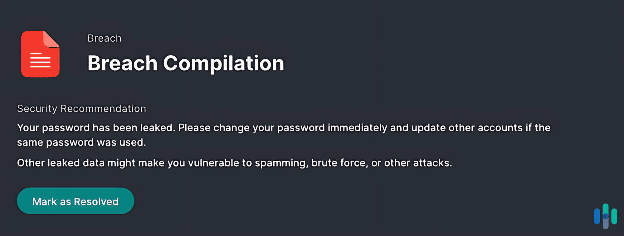 An example of one of the breach notifications we received from NordPass. An example of one of the breach notifications we received from NordPass.