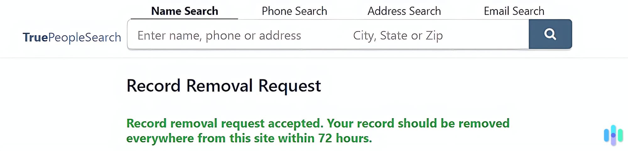 This page means that your record removal request has successfully been processed. This page means that your record removal request has successfully been processed.