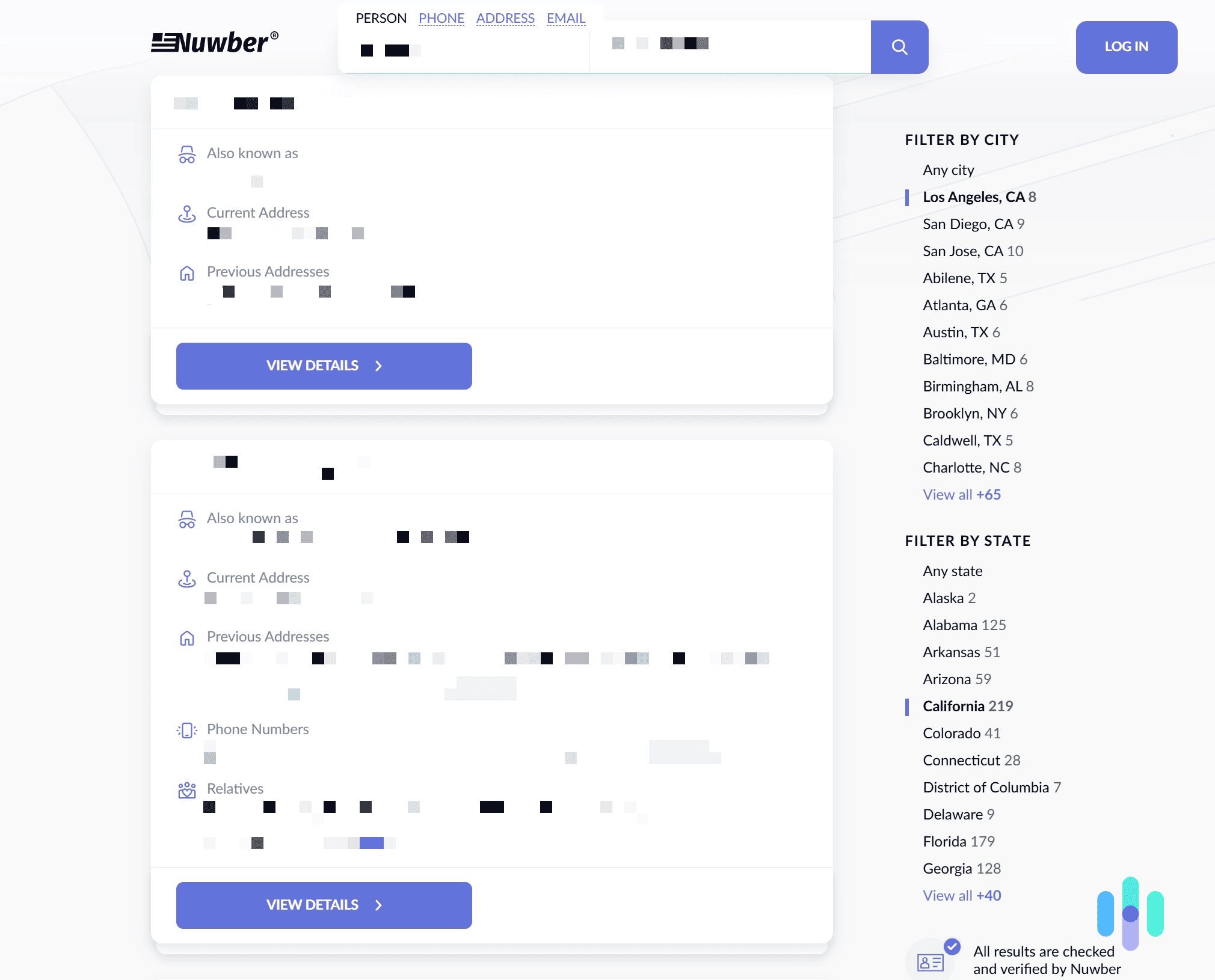 Find your Nuwber profile and select it. Find your Nuwber profile and select it.