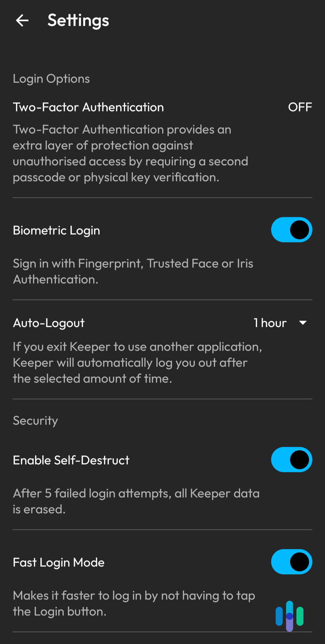 Keeper has some unique smartphone features you can customize to your liking Keeper has some unique smartphone features you can customize to your liking