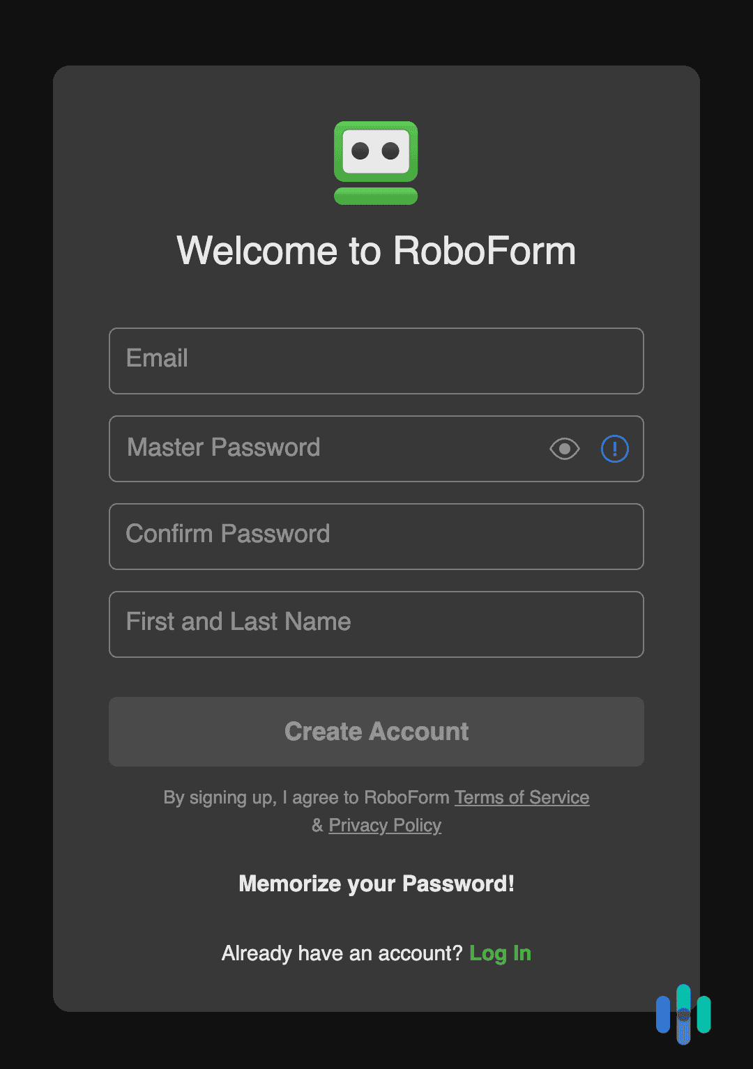 One of the first things you need to do with RoboForm is create a master password. One of the first things you need to do with RoboForm is create a master password.