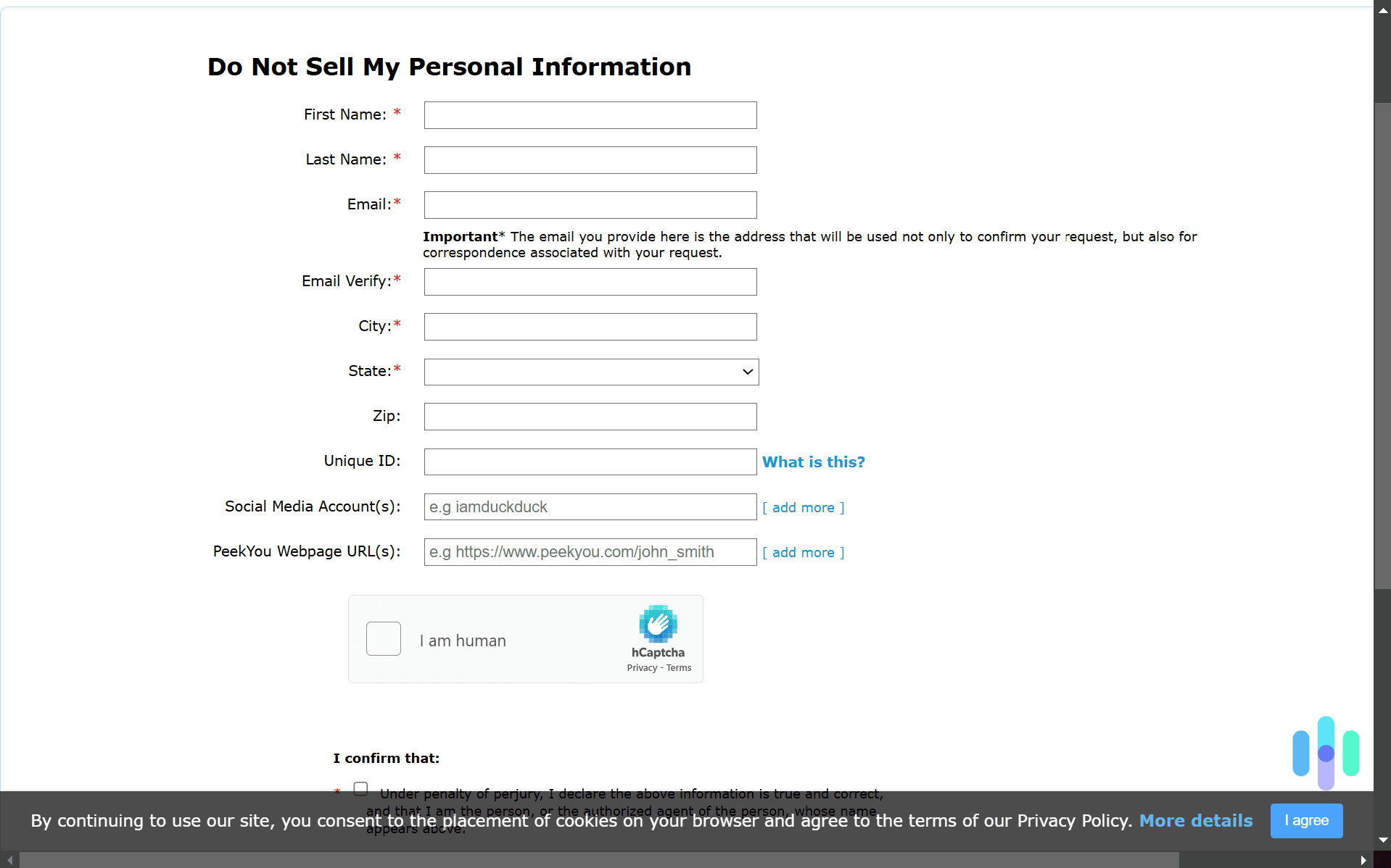 PeekYou let us remove social media accounts and websites associated with our name from their database. PeekYou let us remove social media accounts and websites associated with our name from their database.