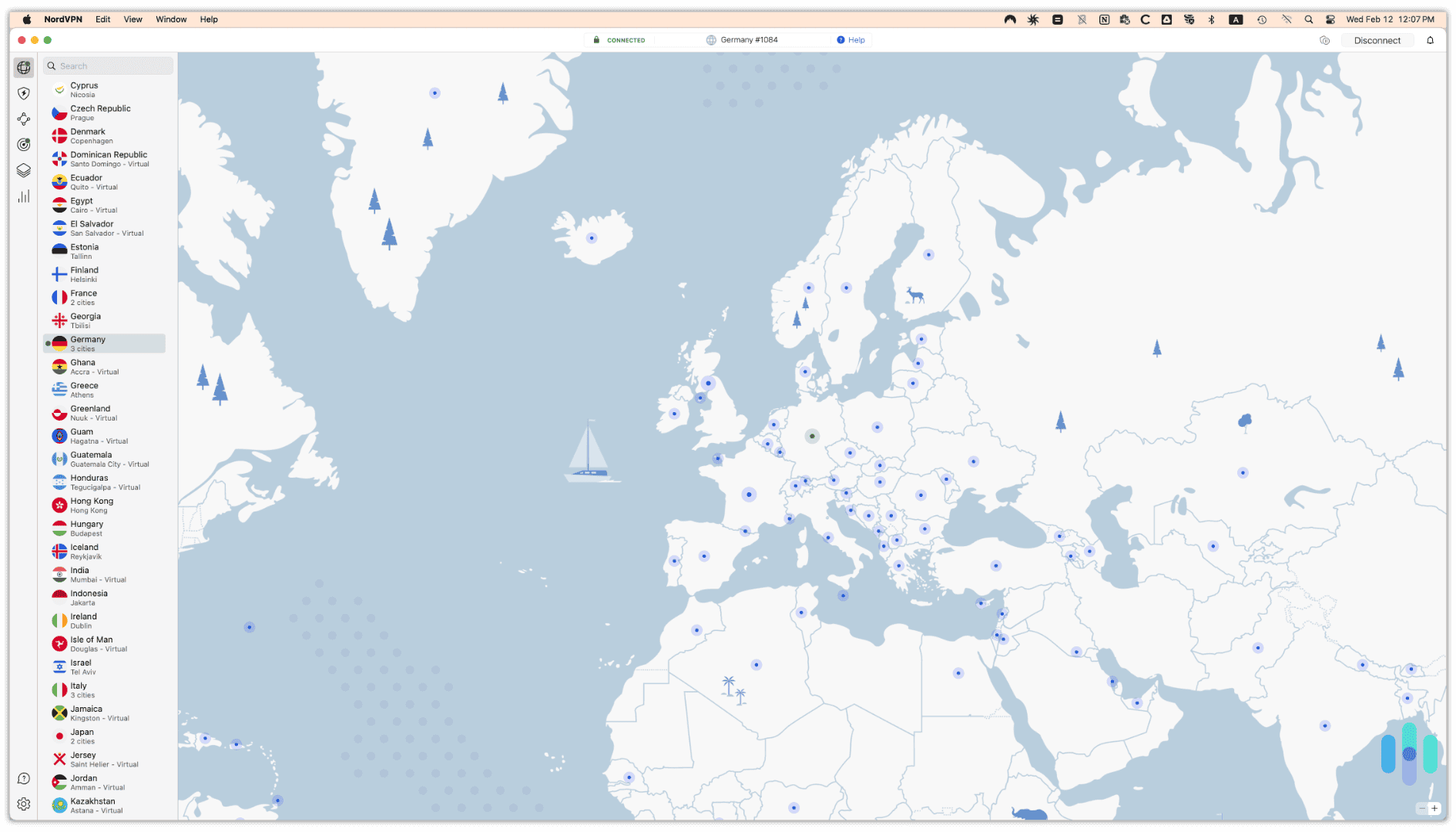 NordVPN’s desktop app with all the bells and whistles. NordVPN’s desktop app with all the bells and whistles.