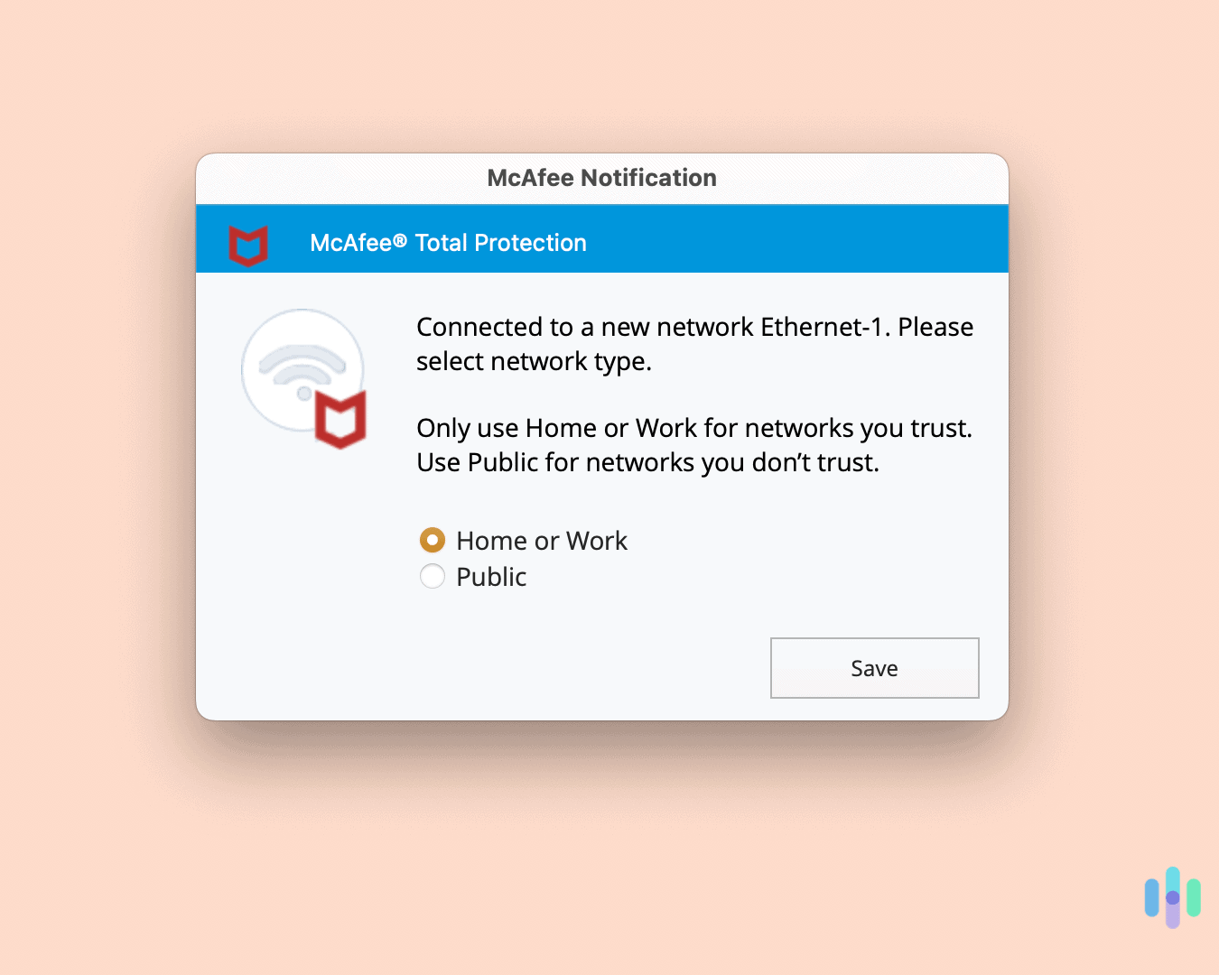 Above, McAfee’s firewall verifies my home network. Above, McAfee’s firewall verifies my home network.