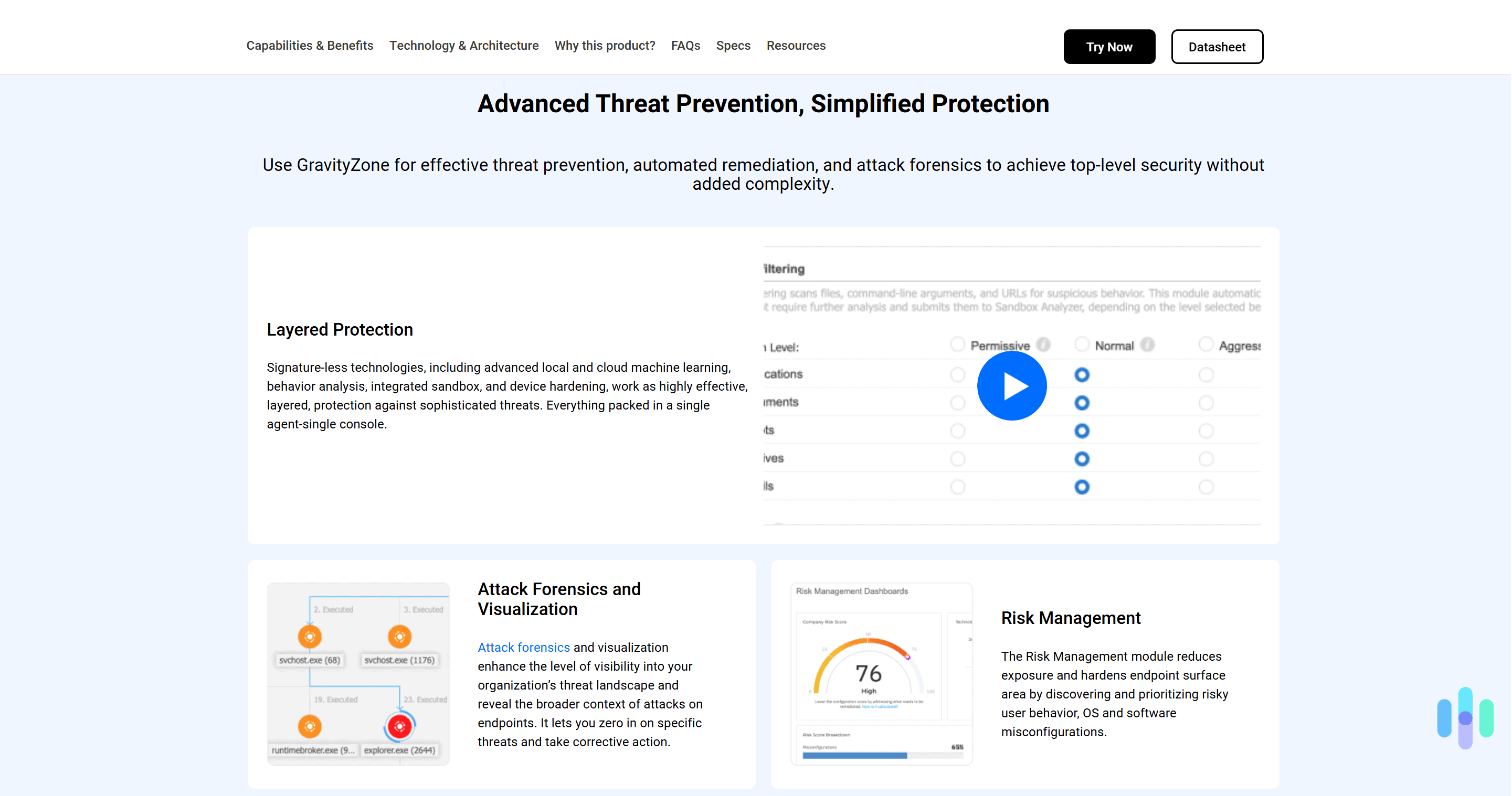 Bitdefender offers excellent protection for businesses via its GravityZone service. Bitdefender offers excellent protection for businesses via its GravityZone service.