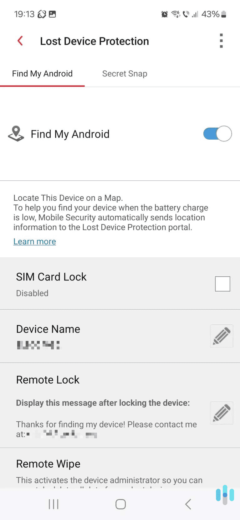 In addition to parental controls, Trend Micro’s Android app also offers lost device protection. In addition to parental controls, Trend Micro's Android app also offers lost device protection.