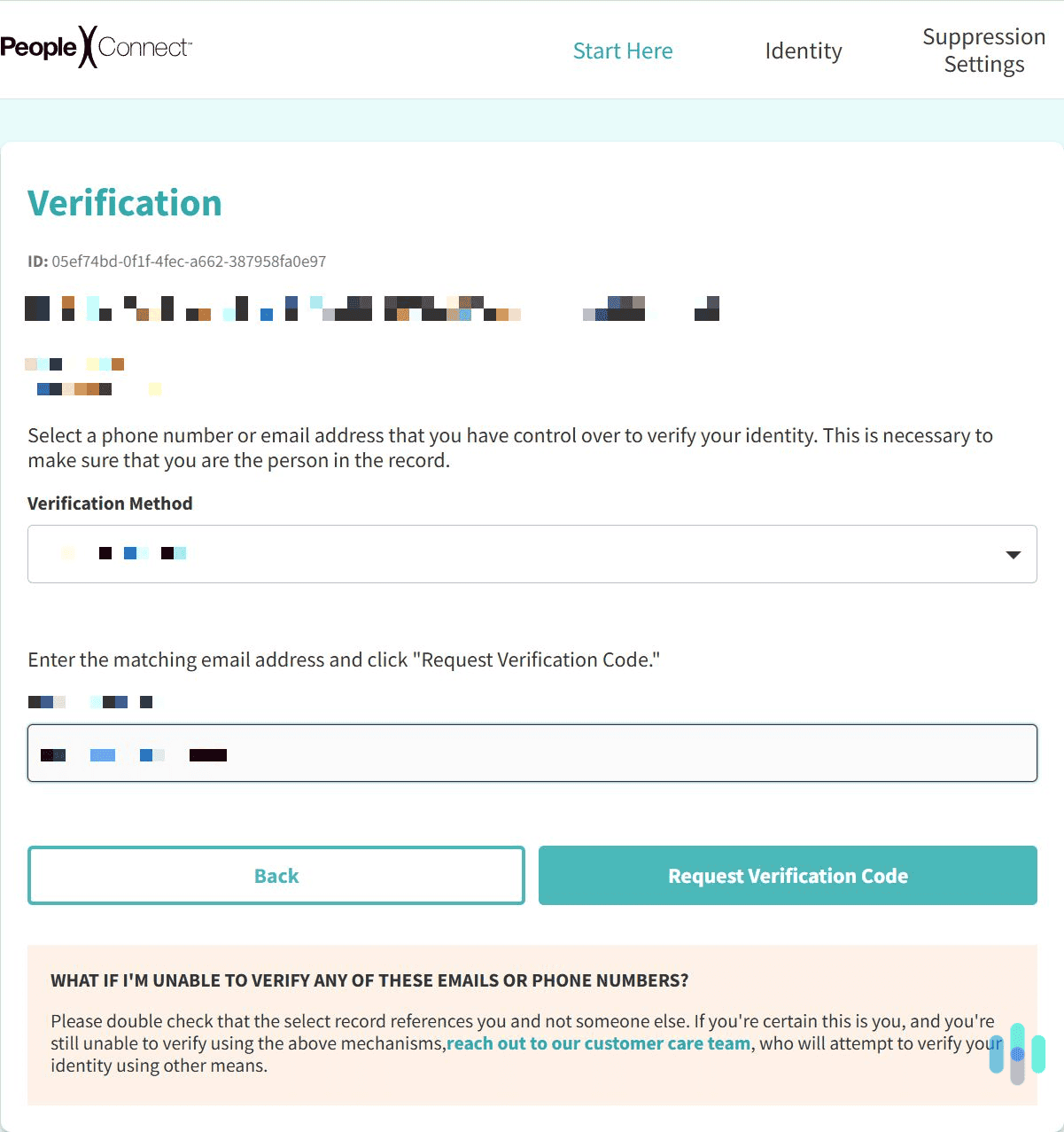 Perform the final verification process to finalize the data removal request. Perform the final verification process to finalize the data removal request.