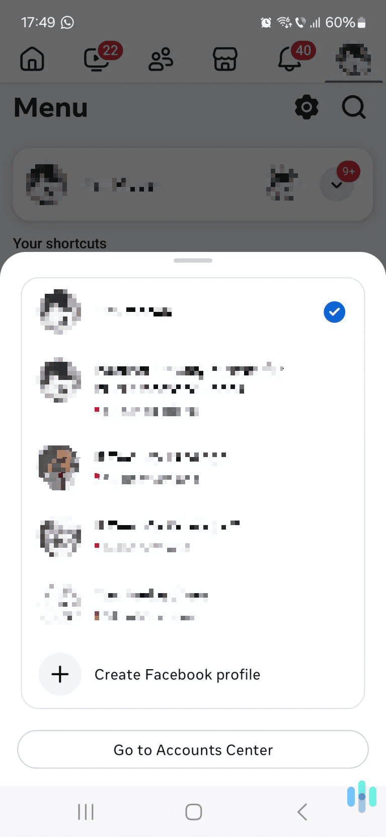 Tap your profile icon to head to the accounts-management section. Tap your profile icon to head to the accounts-management section.