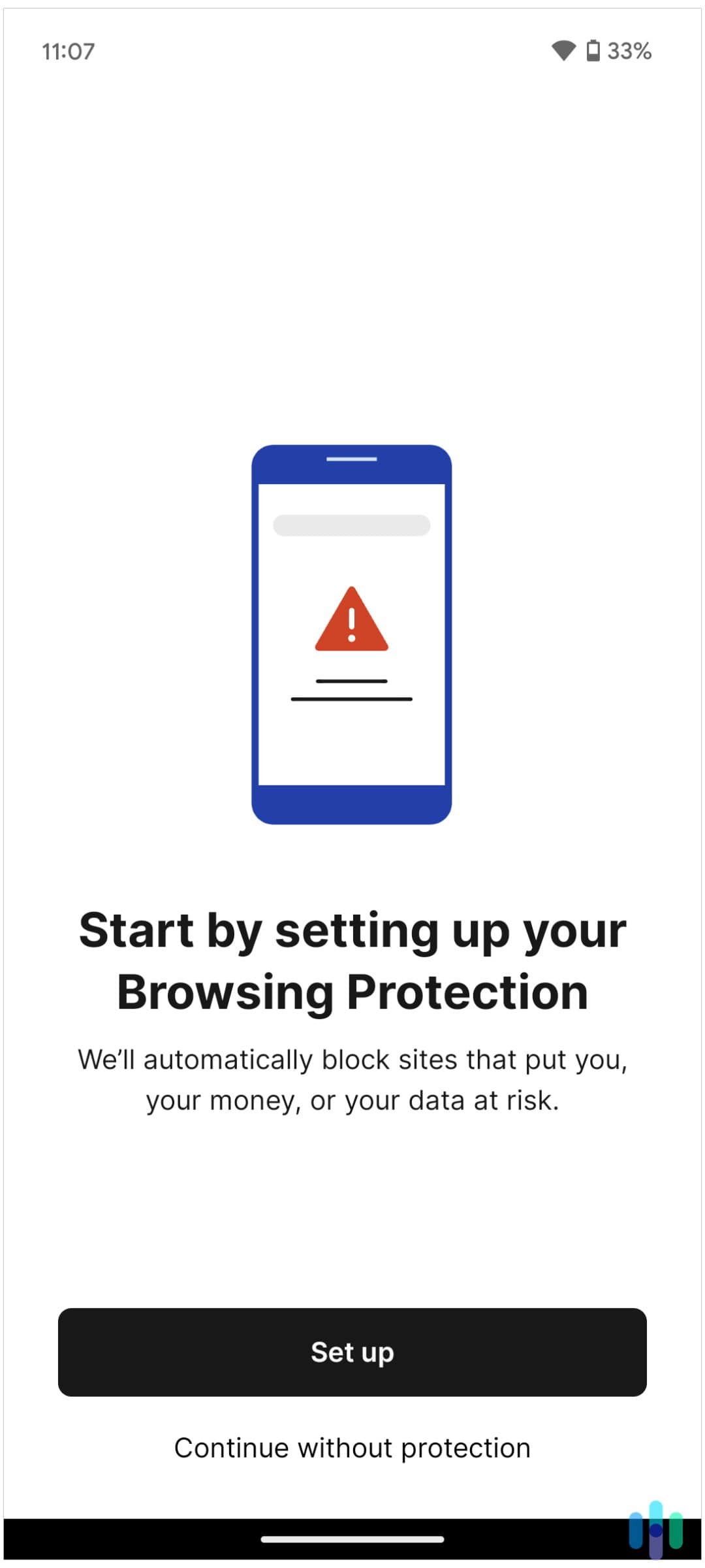Setting up the Guardio mobile app took a minute.
