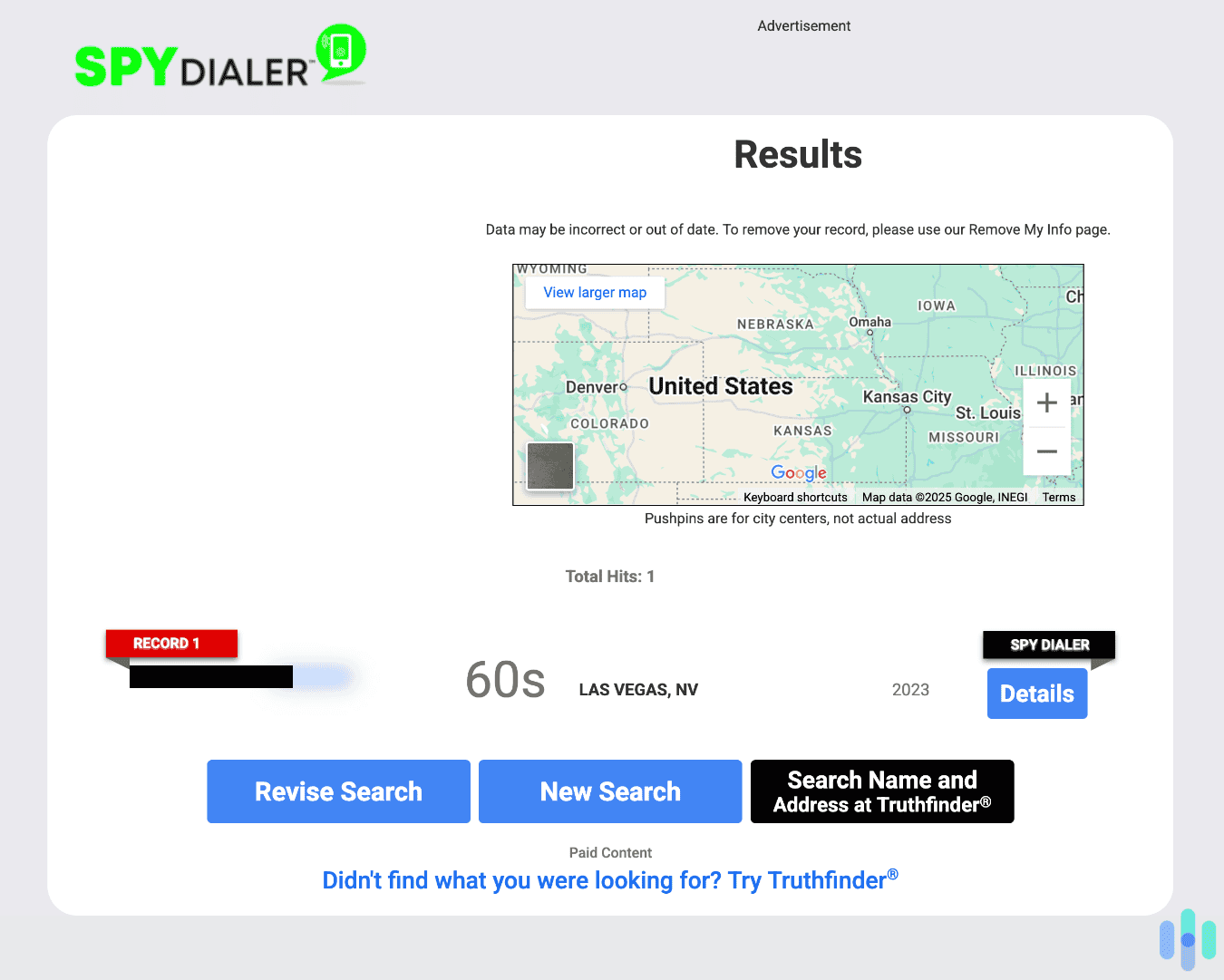 Spy Dialer trying to locate us … in the wrong state. Spy Dialer trying to locate us ... in the wrong state.