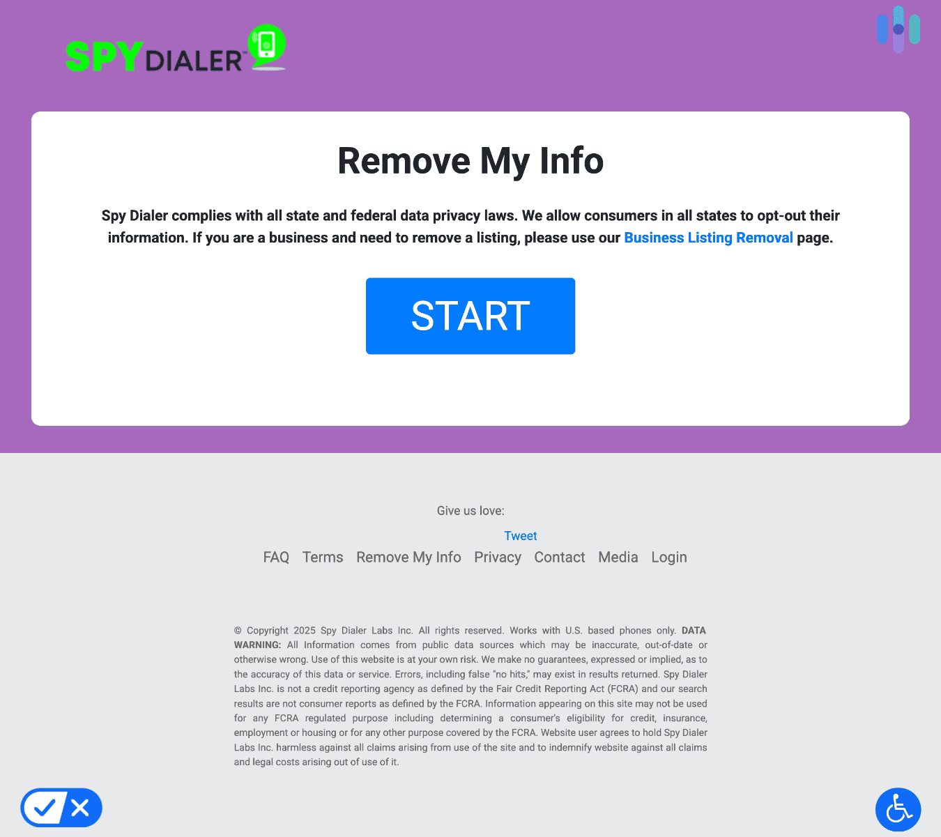 Starting the opt-out process with Spy Dialer Starting the opt-out process with Spy Dialer