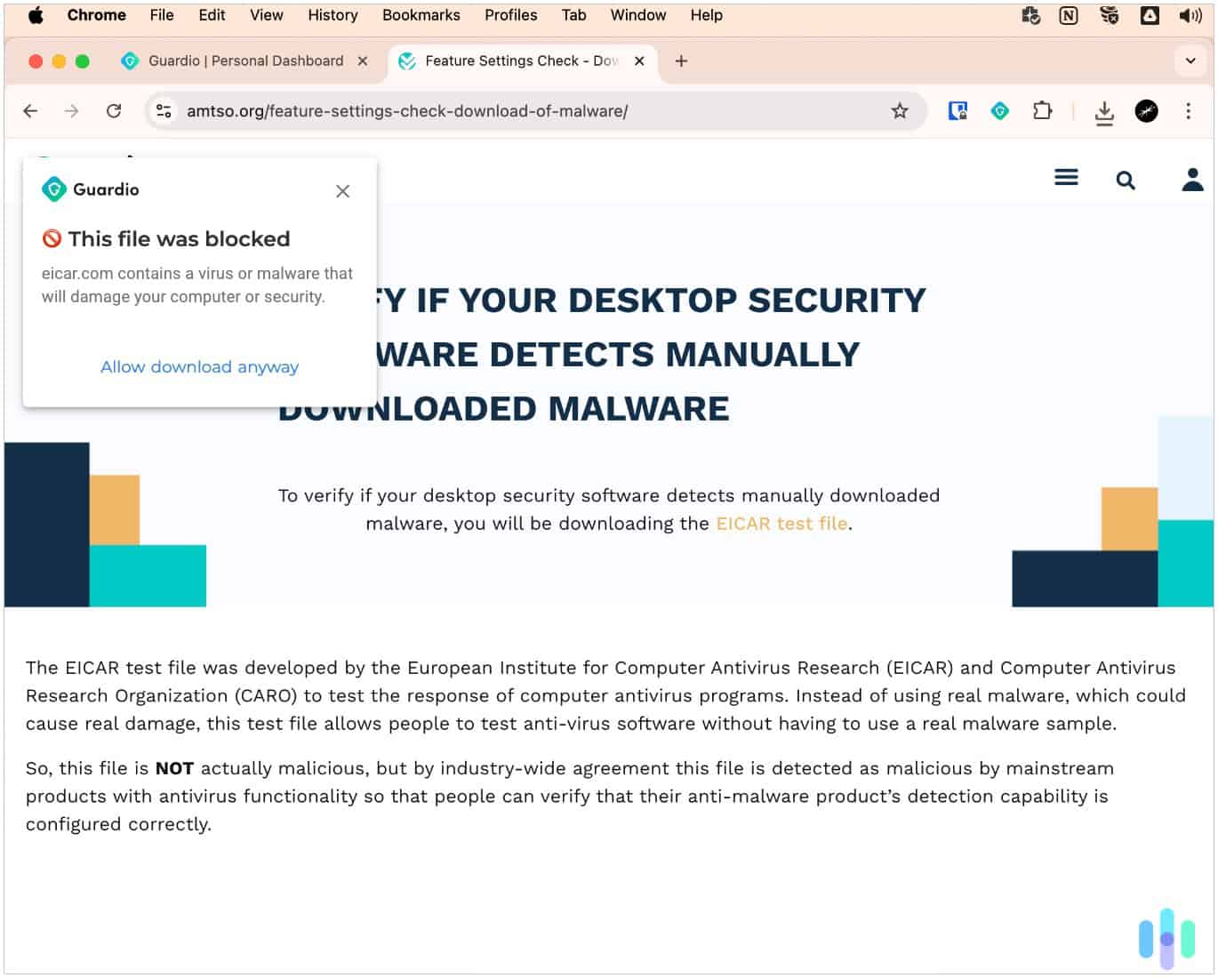 Guardio nailed the virus before it ended up on our desktop. Guardio nailed the virus before it ended up on our desktop.