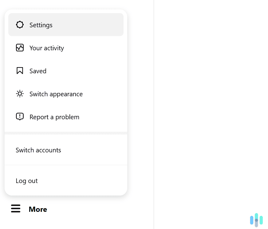 Access the settings menu for your Instagram account. Access the settings menu for your Instagram account.