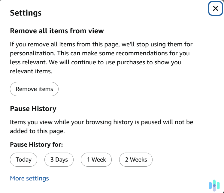 Clear your entire Amazon search history with just one button. Clear your entire Amazon search history with just one button.