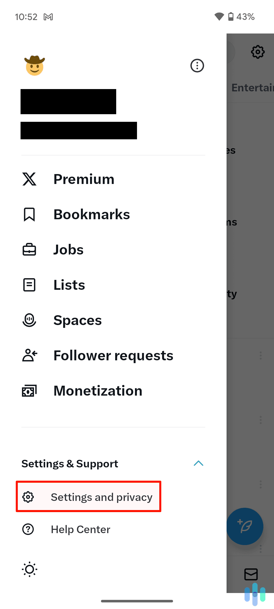 Accessing our X privacy settings on our Android