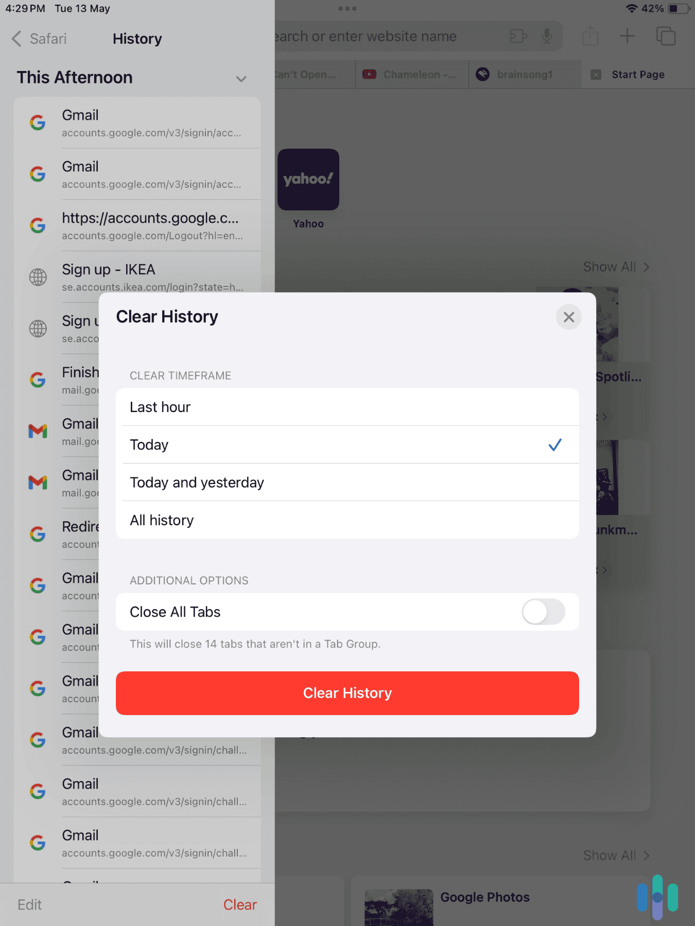 Deleting our search history within our iPad Safari app Deleting our search history within our iPad Safari app