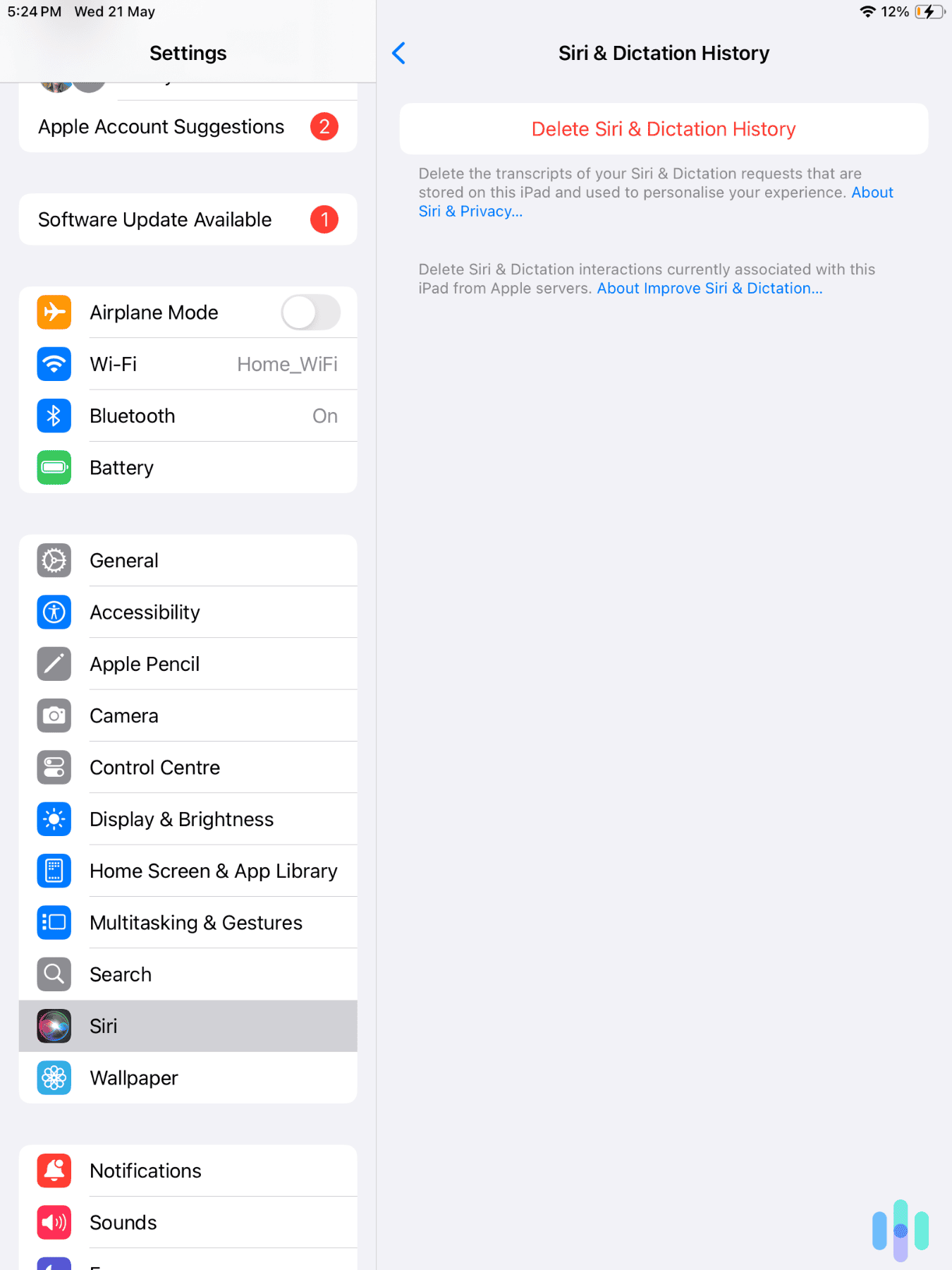 Deleting our Siri History on our iPad Deleting our Siri History on our iPad