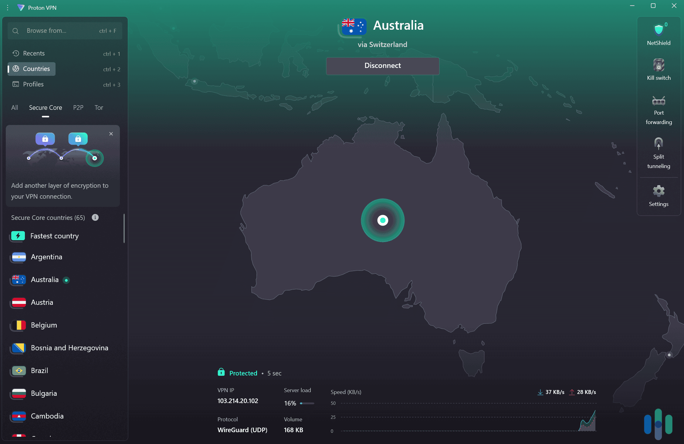 Proton VPN has many high-end privacy features, including servers that send your data through privacy-friendly countries. Proton VPN has many high-end privacy features, including servers that send your data through privacy-friendly countries.